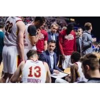 Canton Charge Coach Nate Reinking diagrams a play