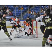 Lehigh Valley Phantoms goaltender Kirill Ustimenko vs. the Wilkes-Barre/Scranton Penguins