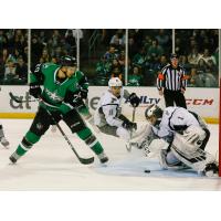 Texas Stars center Tanner Kero (left) vs. the San Antonio Rampage