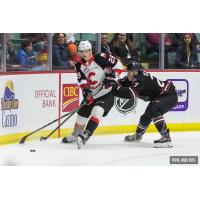 Prince George Cougars right wing Vladislav Mikhalchuk vs. the Red Deer Rebels