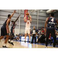 Canton Charge forward/center Dean Wade shoots against the Delaware Blue Coats