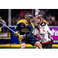Zed Williams of the Georgia Swarm vs. the Calgary Roughnecks