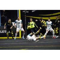 St. Louis Ambush defense and goalkeeper Paulo set up against the Milwaukee Wave