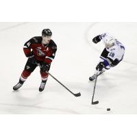 Vancouver Giants defenceman Bowen Byram (left) vs. the Victoria Royals