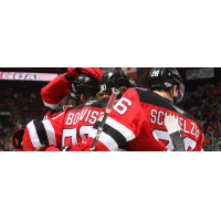 Binghamton Devils celebrate a goal against the Wilkes-Barre/Scranton Penguins