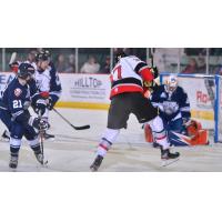 Adirondack Thunder forward Alexandre Carrier vs. the Worcester Railers