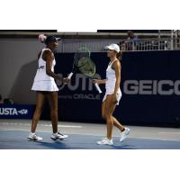 Venus Williams (left) and Arina Rodionova of the Washington Kastles