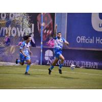 Las Vegas Lights FC celebrates a goal against Phoenix Rising