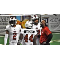 Jacksonville Sharks Head Coach James Fuller talks to the team