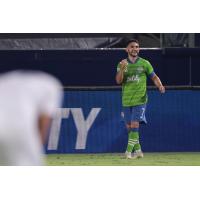 Cristian Roldan of Seattle Sounders FC scored twice on Sunday vs. the LA Galaxy