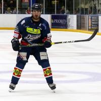 Defenseman Drydn Dow with the EIHL's Dundee Stars
