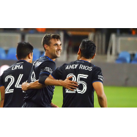 Chris Wondolowski of the San Jose Earthquakes celebrates his MLS record 45th career game-winning goal