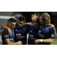 San Jose Earthquakes react after a goal