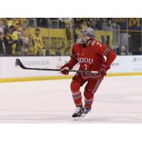 Defenseman Wyatt Ege with the Ohio State Buckeyes