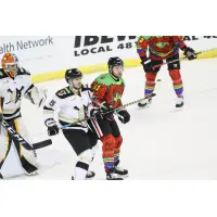 Wheeling Nailers battle the Indy Fuel