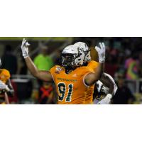 Defensive lineman Isaac Adeyemi-Berglund with Southeastern Louisiana