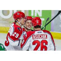 Allen Americans celebrate a Cory Mackin goal