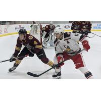 Grand Rapids Griffins center Kyle Criscuolo (right) vs. the Chicago Wolves