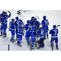 Wichita Thunder exchange congratulations after win in Utah