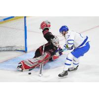 Wichita Thunder forward Peter Crinella takes a shot against the Rapid City Rush