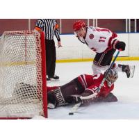 New Jersey Titans forward Blake Humphrey scores against the Johnstown Tomahawks
