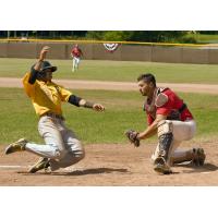 Catcher Tyler Hill prepares to make a tag