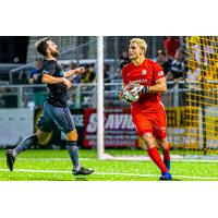 Goalkeeper Phil Breno with the Charleston Battery
