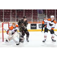 Lehigh Valley Phantoms goaltender Felix Sandstrom vs. the Hershey Bears