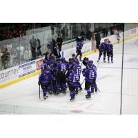 Tri-City Storm gather after a win