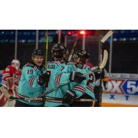 Columbus River Dragons celebrate a goal