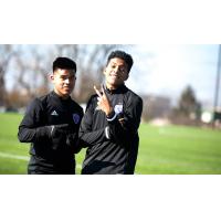 Louisville City FC Academy players Carlos Moguel, left, and Joshua Wynder