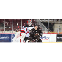 Binghamton Devils goaltender Evan Cormier vs. the Hershey Bears