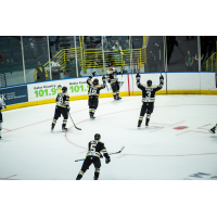 Wheeling Nailers react after a goal