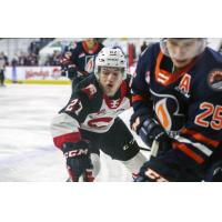 Prince George Cougars centre Riley Heidt vs. the Kamloops Blazers