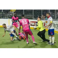 St. Louis Ambush battle in front of the Kansas City Comets goal