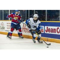 Saint John Sea Dogs left wing Brady Burns vs. the Moncton Wildcats