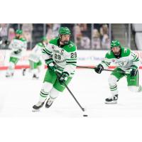 Forward Jordan Kawaguchi with North Dakota
