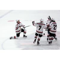 Odessa Jackalopes forward Fletcher Anderson celebrates hi game-winning goal