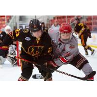 New Jersey Titans forward Matthew Iasenza (right) vs. the Maine Black Bears