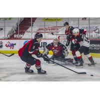 Vancouver Giants left wing Bryce Bader vs. the Prince George Cougars