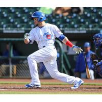 Juan Perez batting for the Iowa Cubs