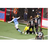 Cesar Cerda scores the game-winning goal for the San Diego Sockers vs. the Ontario Fury in the Ron Newman Cup Finals mini-game