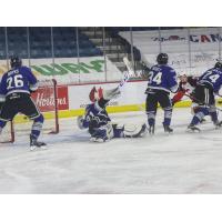 Prince George Cougars centre Kyren Gronick scores vs. the Victoria Royals
