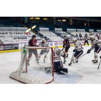 Vancouver Giants look for a score vs. the Kamloops Blazers