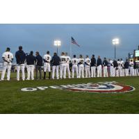 Somerset Patriots during the National Anthem