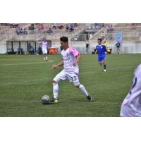 Forward Madison FC forward Tyler Allen against Milwaukee Bavarians SC