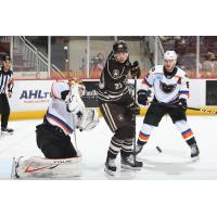 Lehigh Valley Phantoms goaltender Felix Sandstrom vs. the Hershey Bears