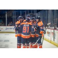 Tulsa Oilers huddle