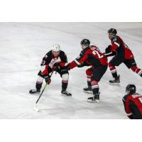 Prince George Cougars centre Koehn Ziemmer vs. the Vancouver Giants