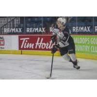 Vancouver Giants defenceman Nicco Camazzola vs. the Kamloops Blazers